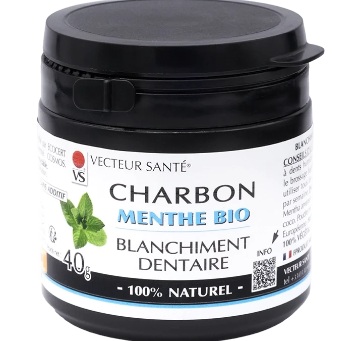 CHARBON VÉGÉTAL BLANCHIMENT DENTAIRE MENTHE BIO