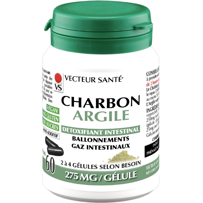 PHOTO - WEB - CHARBON ARGILE VERTE - 60 GELULES - V0433 - 250521 huile de lin