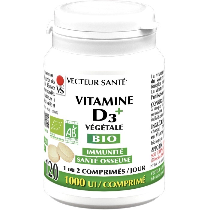 PHOTO - WEB - VITAMINE D3+ 1000 UI BIO - 120 COMPRIMES - V0163 - 250923 huile de lin